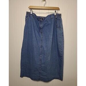 Vintage Mainstreet Blues Denim Maxi Long Denim Blue Skirt Womens Size 22W